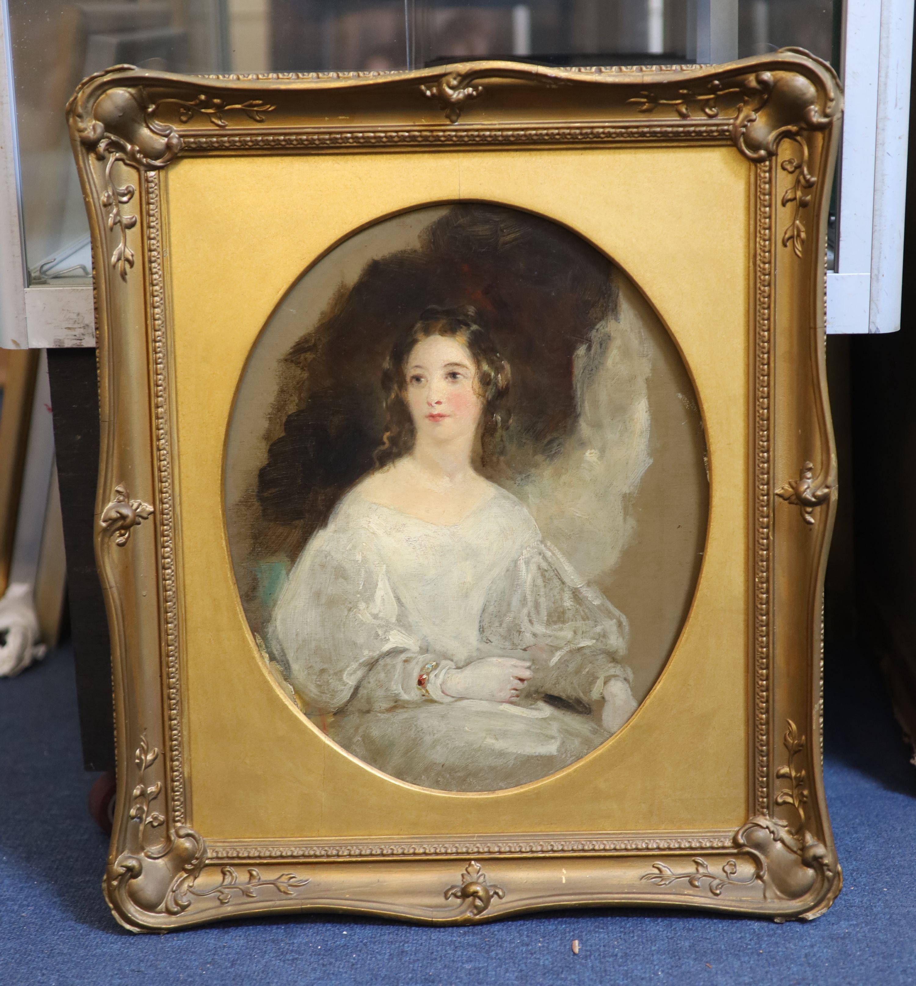 Sir John Watson Gordon (1788-1864), Portrait of Lady Stewart of Allenbank, oil on wooden panel, 39 x 32 cm.